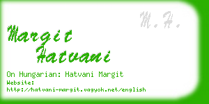 margit hatvani business card